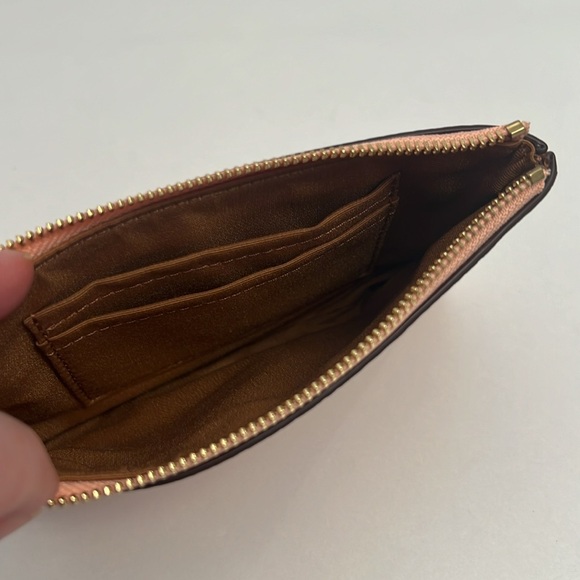 Coach Wallet Wristlet 6” x 4” peach Color with pink wristlet handle - Picture 6 of 8